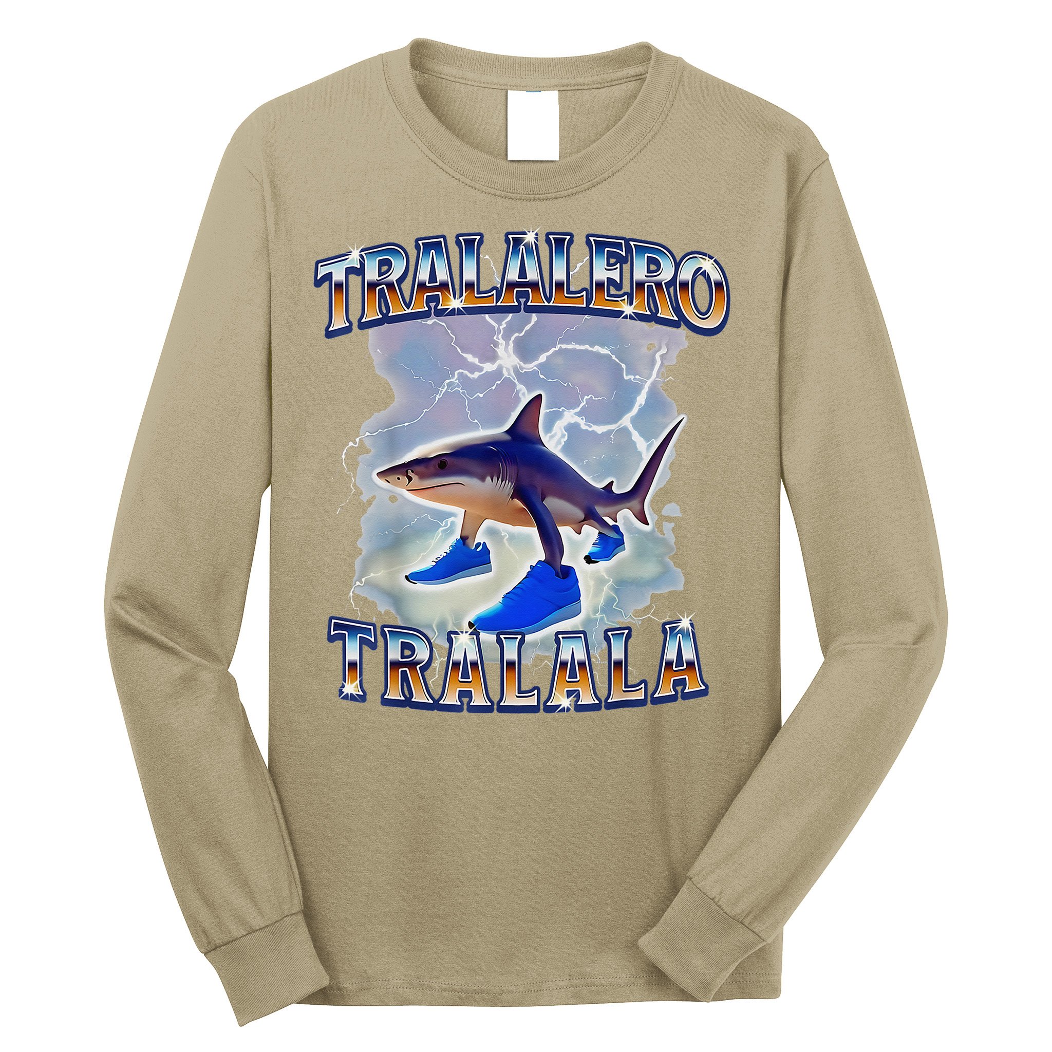 Tralalero Tralala Bootleg Brainrot Italian Brainrot Meme Long Sleeve Shirt
