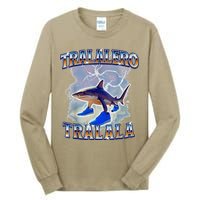 Tralalero Tralala Bootleg Brainrot Italian Brainrot Meme Tall Long Sleeve T-Shirt