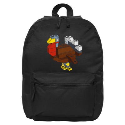 Turkey Thanksgiving Block Brick Building Master Builder 16 in Basic Backpack