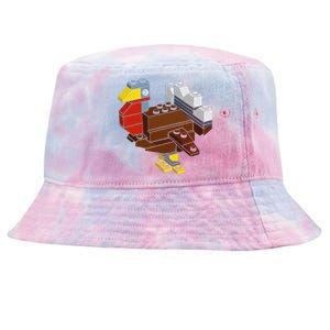 Turkey Thanksgiving Block Brick Building Master Builder Tie-Dyed Bucket Hat