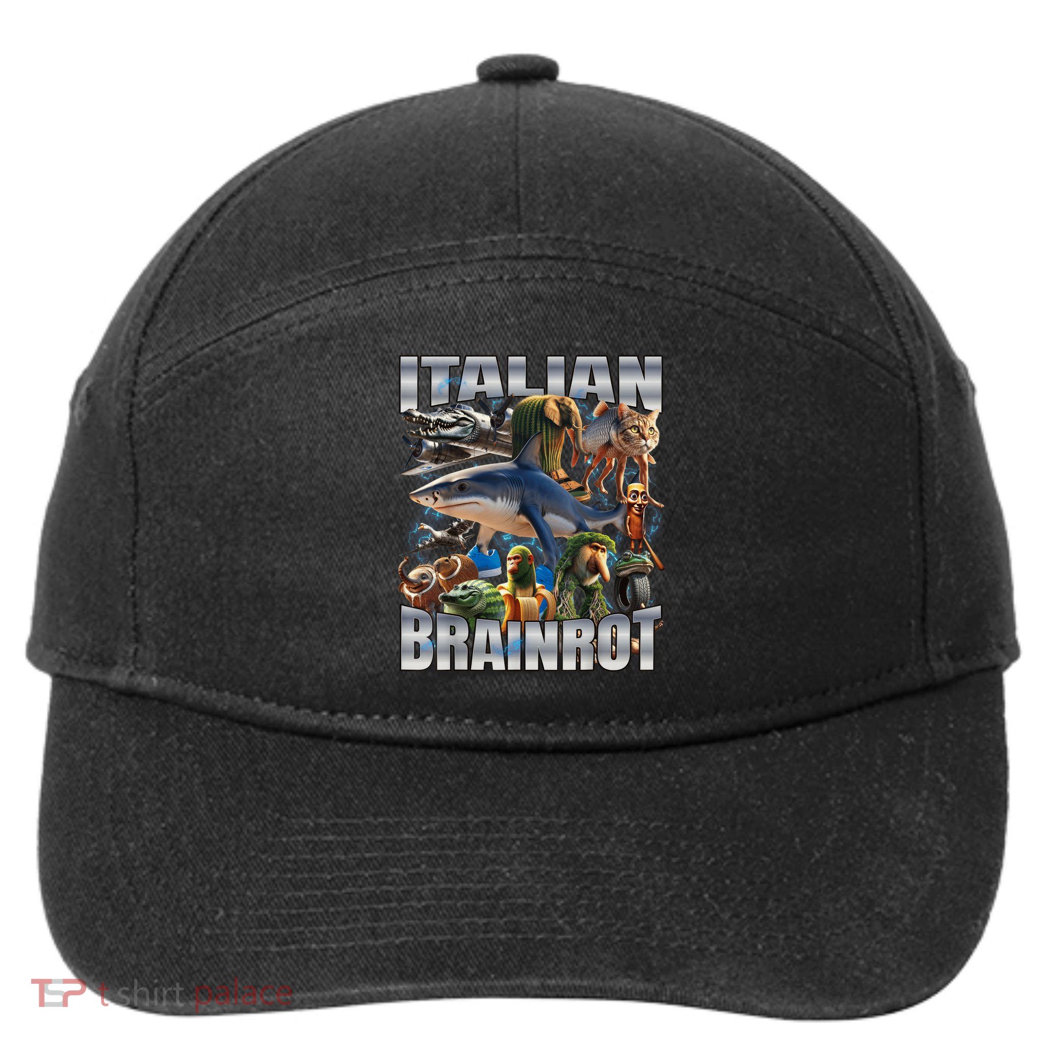 Tralalero Tralala Bombardino Crocodilo Italian Brainrot  7-Panel Snapback Hat