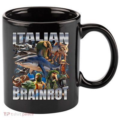 Tralalero Tralala Bombardino Crocodilo Italian Brainrot  11oz C Handle Ceramic Mug