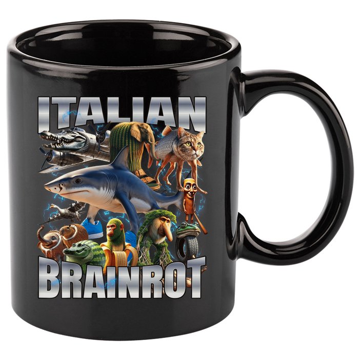 Tralalero Tralala Bombardino Crocodilo Italian Brainrot  11oz C Handle Ceramic Mug