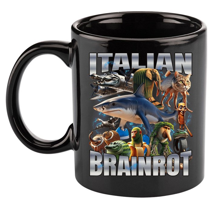 Tralalero Tralala Bombardino Crocodilo Italian Brainrot  11oz C Handle Ceramic Mug