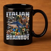 Tralalero Tralala Bombardino Crocodilo Italian Brainrot  11oz C Handle Ceramic Mug