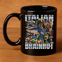 Tralalero Tralala Bombardino Crocodilo Italian Brainrot  11oz C Handle Ceramic Mug