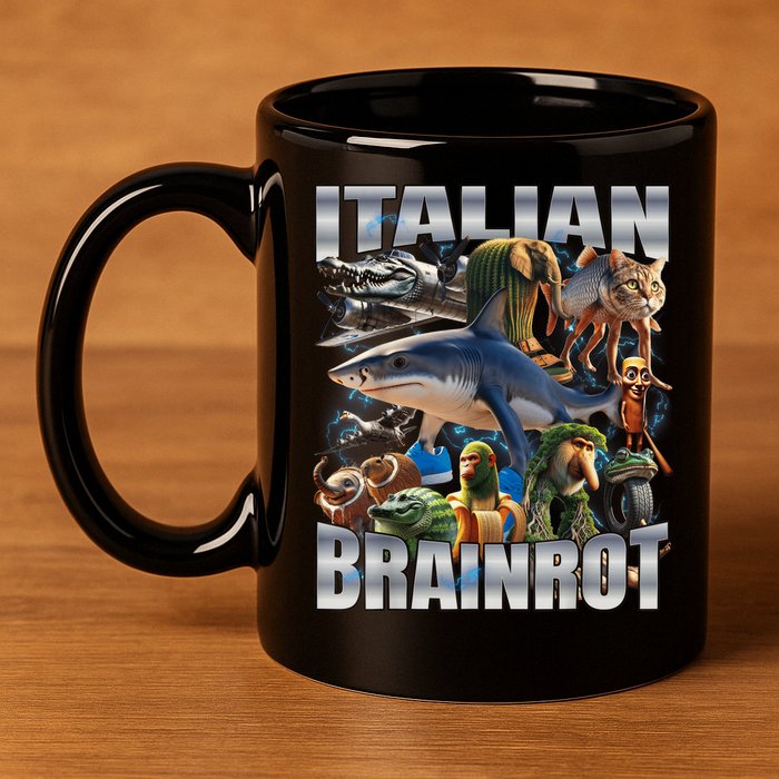 Tralalero Tralala Bombardino Crocodilo Italian Brainrot  11oz C Handle Ceramic Mug