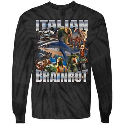 Tralalero Tralala Bombardino Crocodilo Italian Brainrot  Tie-Dye Long Sleeve Shirt