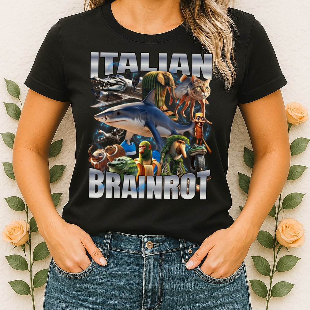Tralalero Tralala Bombardino Crocodilo Italian Brainrot  Womens T-Shirt