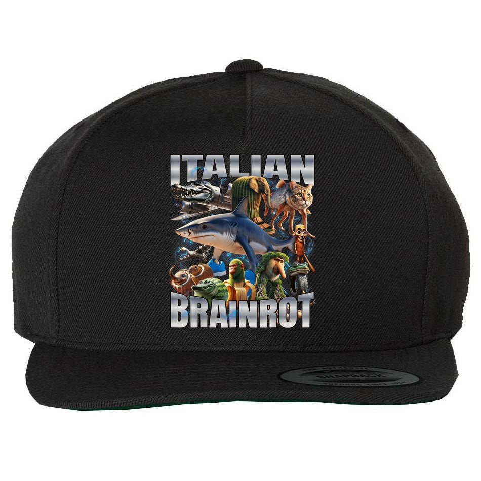 Tralalero Tralala Bombardino Crocodilo Italian Brainrot  Wool Snapback Cap