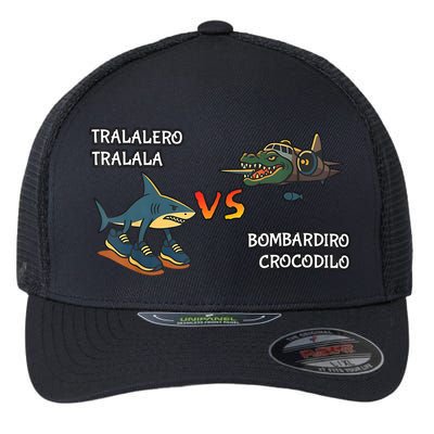 Tralalero Tralala Brainrot Meme Bombardino Crocodilo Italian  Flexfit Unipanel Trucker Cap