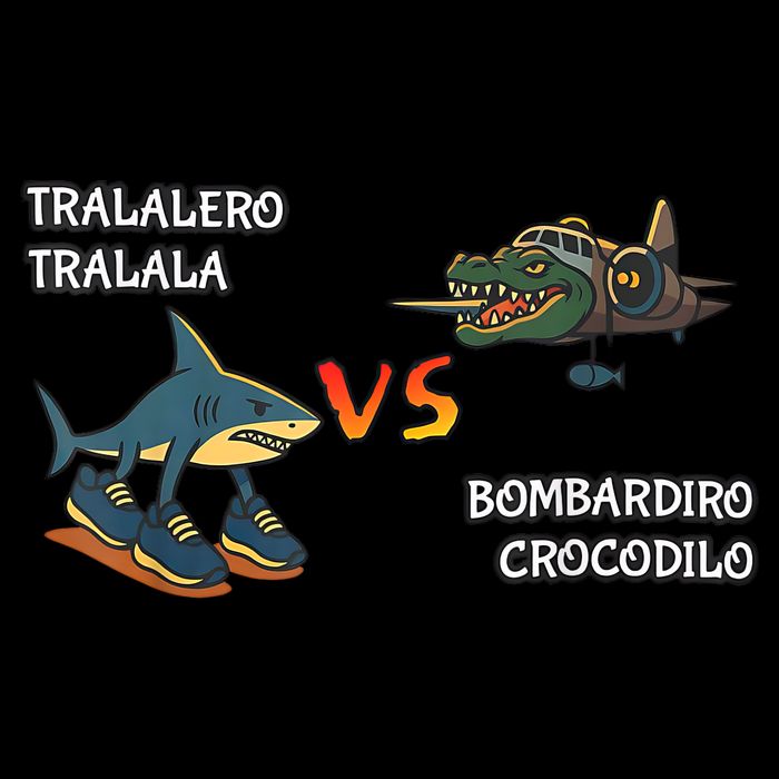 Tralalero Tralala Brainrot Meme Bombardino Crocodilo Italian  7-Panel Snapback Hat
