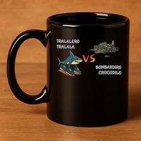 Tralalero Tralala Brainrot Meme Bombardino Crocodilo Italian  11oz C Handle Ceramic Mug