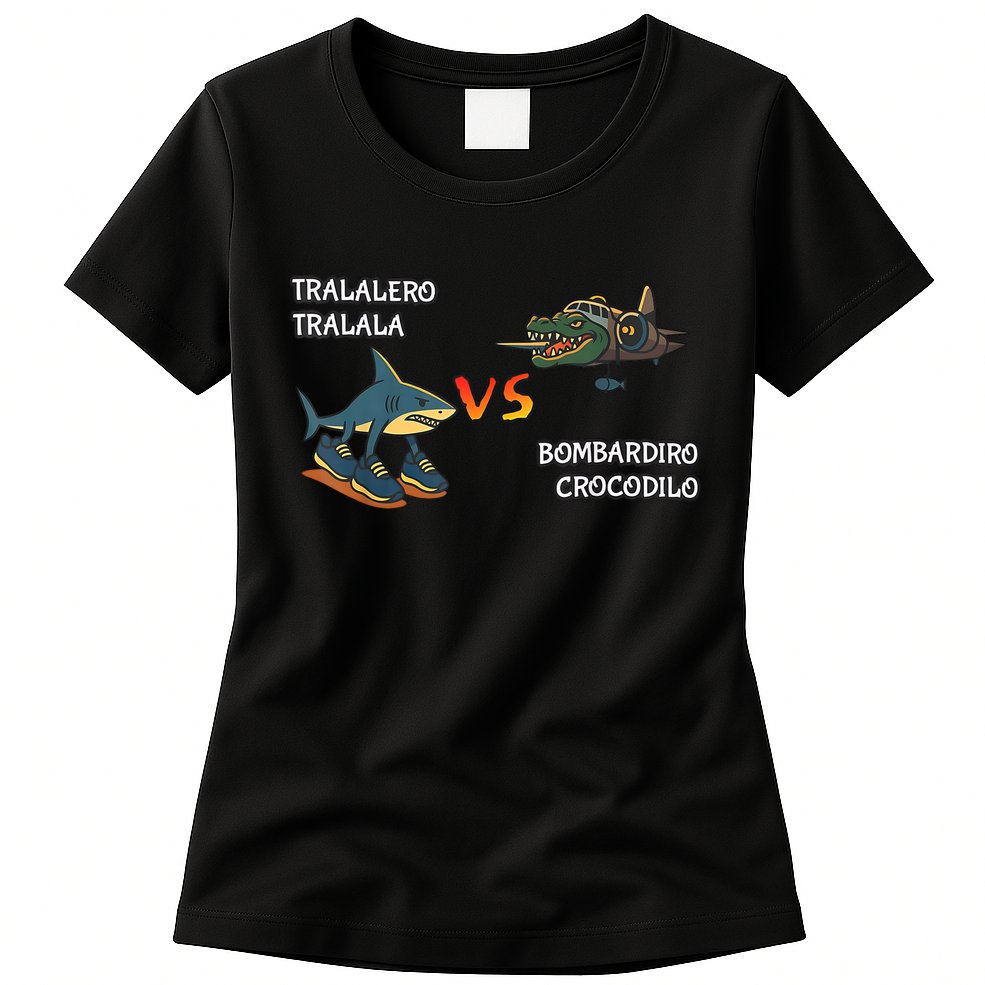 Tralalero Tralala Brainrot Meme Bombardino Crocodilo Italian  Womens T-Shirt