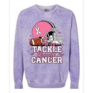 T Tackle Breast Cancer Awareness American Colorblast Crewneck Sweatshirt