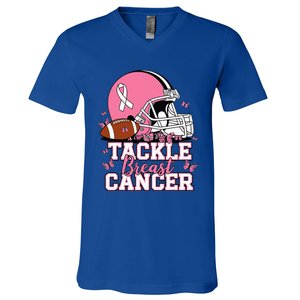 T Tackle Breast Cancer Awareness American V-Neck T-Shirt