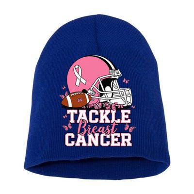 T Tackle Breast Cancer Awareness American Short Acrylic Beanie