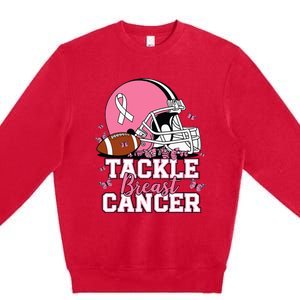 T Tackle Breast Cancer Awareness American Premium Crewneck Sweatshirt