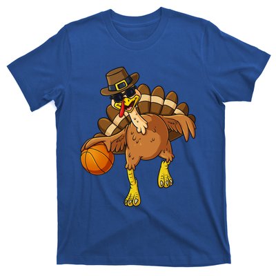 Thanksgiving Turkey Basketball Player Funny Boys Girls Gift T-Shirt