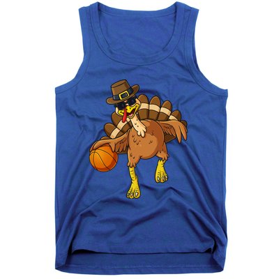 Thanksgiving Turkey Basketball Player Funny Boys Girls Gift Tank Top