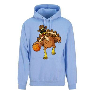 Thanksgiving Turkey Basketball Player Funny Boys Girls Gift Unisex Surf Hoodie