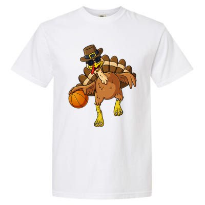 Thanksgiving Turkey Basketball Player Funny Boys Girls Gift Garment-Dyed Heavyweight T-Shirt