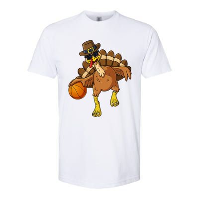 Thanksgiving Turkey Basketball Player Funny Boys Girls Gift Softstyle CVC T-Shirt