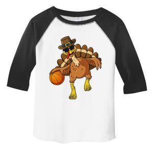 Thanksgiving Turkey Basketball Player Funny Boys Girls Gift Toddler Fine Jersey T-Shirt