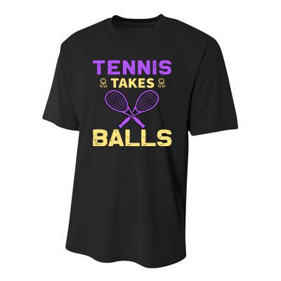 Tennis Takes Balls Youth Performance Sprint T-Shirt