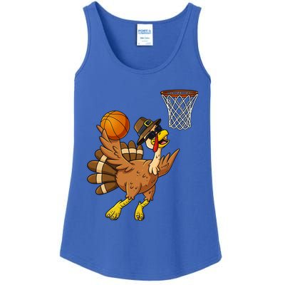 Thanksgiving Turkey Basketball Player Funny Boys Girls Cute Gift Ladies Essential Tank