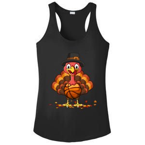 Thanksgiving Turkey Basketball Player Funny Boys Girls Funny Gift Ladies PosiCharge Competitor Racerback Tank