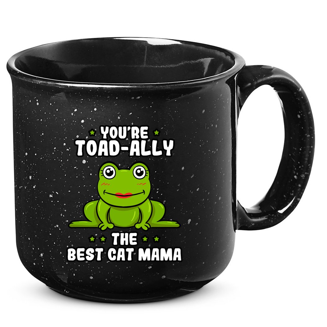 Toadally The Best Cat Mama Frog Lover Toad Cat Mom Gift 15oz Campfire Ceramic Mug