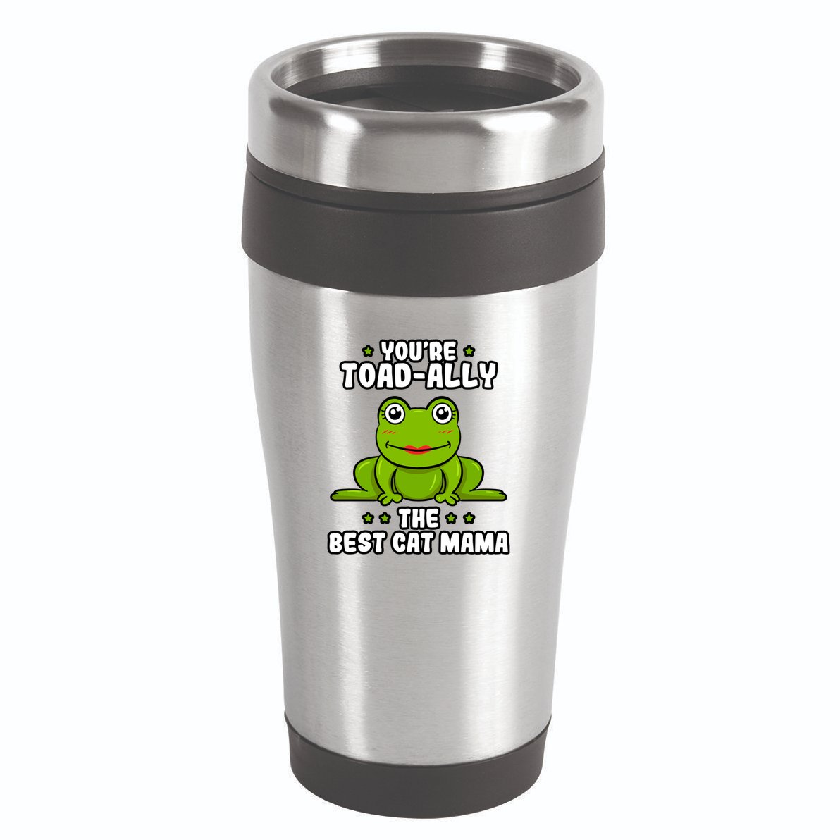 Toadally The Best Cat Mama Frog Lover Toad Cat Mom Gift 16oz Travel Tumbler