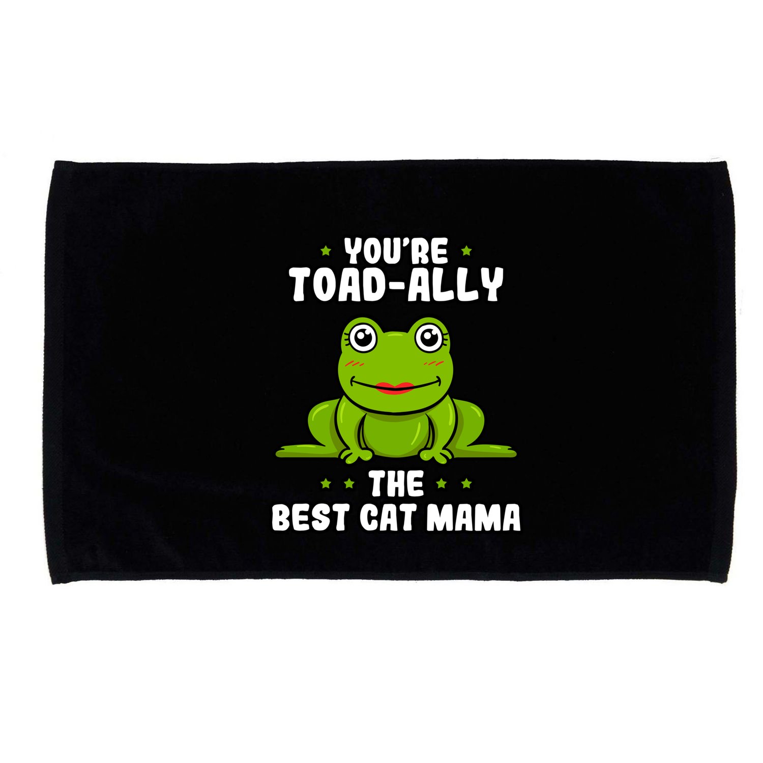 Toadally The Best Cat Mama Frog Lover Toad Cat Mom Gift Microfiber Hand Towel