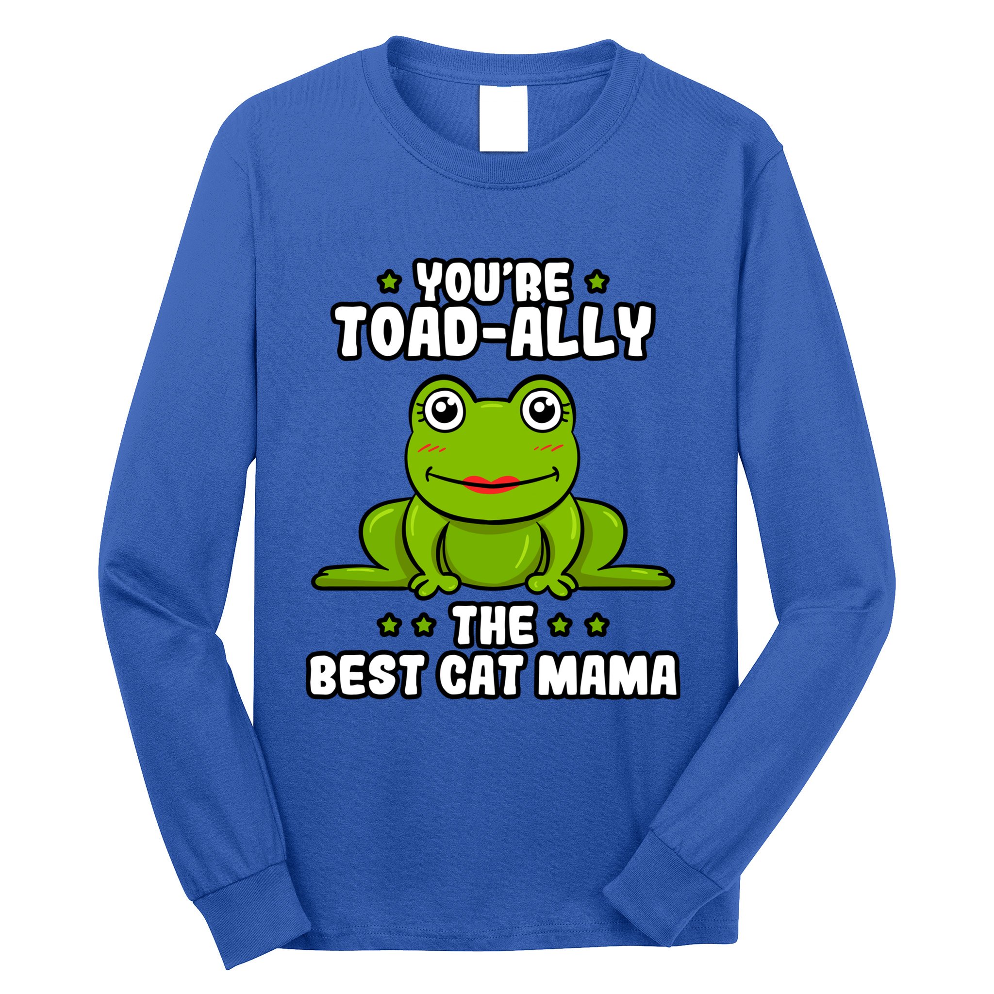 Toadally The Best Cat Mama Frog Lover Toad Cat Mom Gift Long Sleeve Shirt