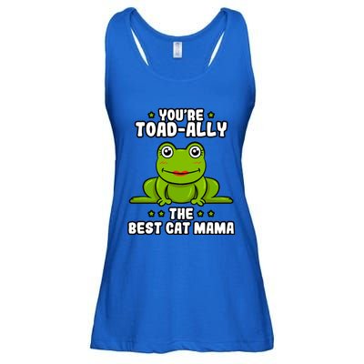 Toadally The Best Cat Mama Frog Lover Toad Cat Mom Gift Ladies Essential Flowy Tank