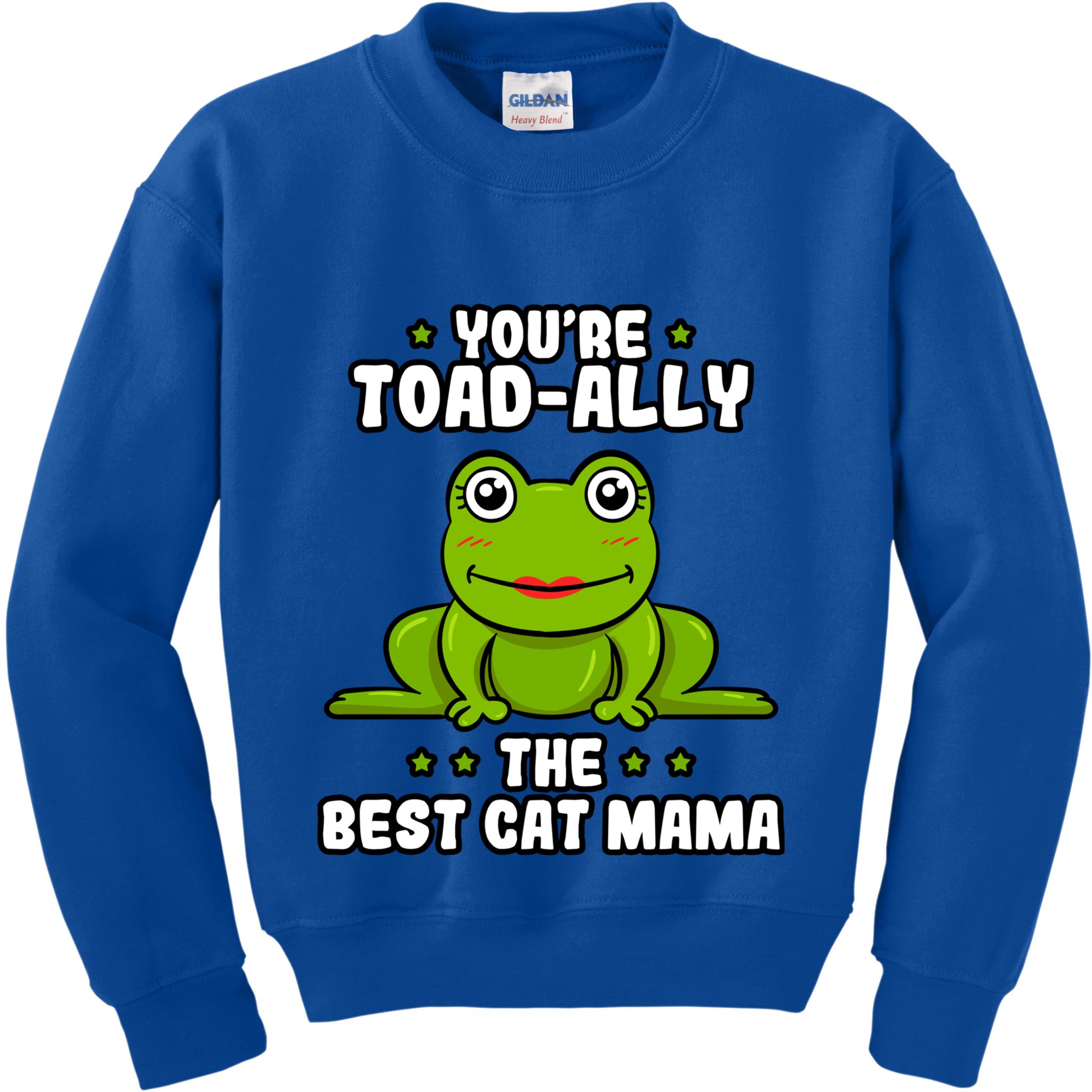 Toadally The Best Cat Mama Frog Lover Toad Cat Mom Gift Kids Sweatshirt