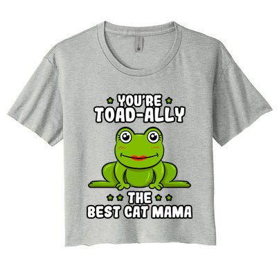 Toadally The Best Cat Mama Frog Lover Toad Cat Mom Gift Women's Crop Top Tee