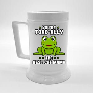 Toadally The Best Cat Mama Frog Lover Toad Cat Mom Gift Beer Stein