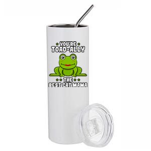 Toadally The Best Cat Mama Frog Lover Toad Cat Mom Gift Stainless Steel Tumbler