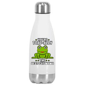 Toadally The Best Cat Mama Frog Lover Toad Cat Mom Gift Stainless Steel Insulated Water Bottle