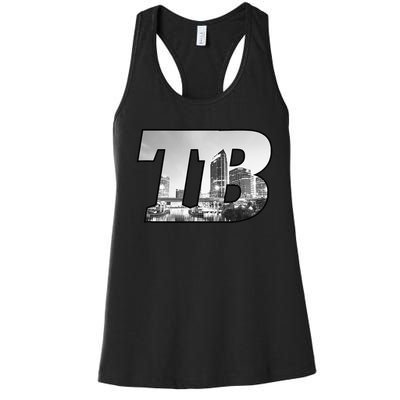 TB Tampa Bay City Skyline Of Tampa Bay Florida Women's Racerback Tank