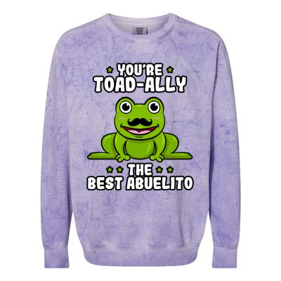 Toadgiftally The Best Abuelito Frog Lover Toad Grandfather Great Gift Colorblast Crewneck Sweatshirt