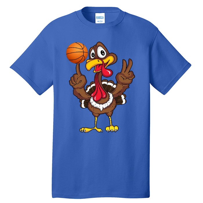 Thanksgiving Turkey Basketball Player Funny Gift Tall T-Shirt