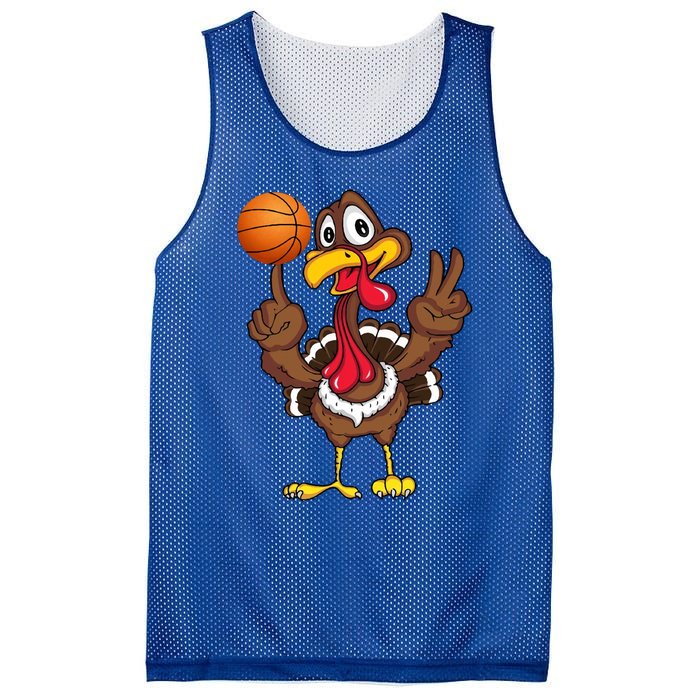 Thanksgiving Turkey Basketball Player Funny Gift Mesh Reversible Basketball Jersey Tank