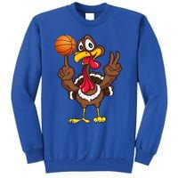 Thanksgiving Turkey Basketball Player Funny Gift Tall Sweatshirt