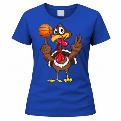 Thanksgiving Turkey Basketball Player Funny Gift Women's T-Shirt