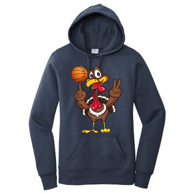 Thanksgiving Turkey Basketball Player Funny Gift Women's Pullover Hoodie