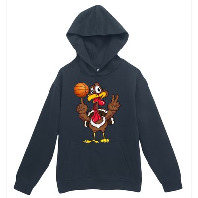 Thanksgiving Turkey Basketball Player Funny Gift Urban Pullover Hoodie