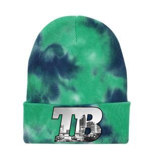 TB Tampa Bay City Skyline of Tampa Bay Florida Tie Dye 12in Knit Beanie